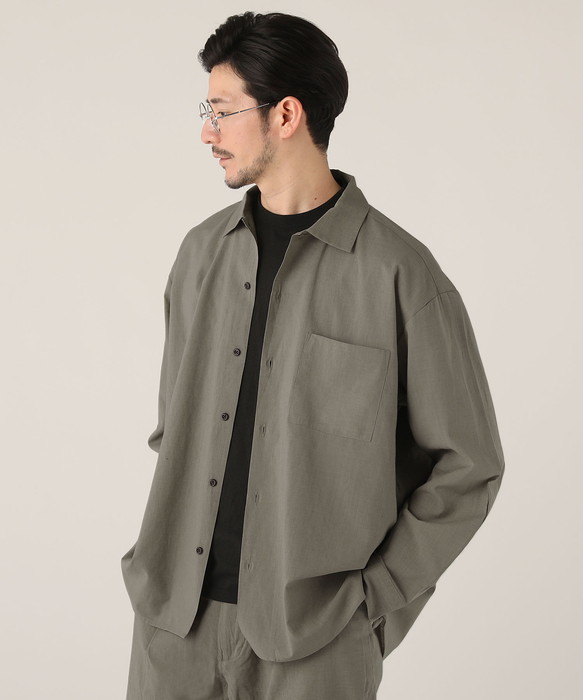 Fralbo napoli リネン ワイドカラーシャツ 39 M相当 未使用級 Fralbo napoli リネン ワイドカラーシャツ 39 M相当 未使用級