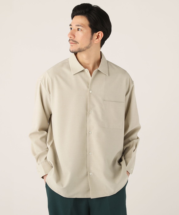 【ベージュ】カシュクールレギュラーシャツ 新色有り / 追加》ガーメントダイカシュクールシャツ（シャツ