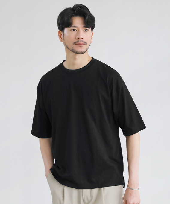 Tシャツ カットソー メンズ メンズファッション 春 夏 天竺 オーバーサイズ 接触冷感 サイドスリ...