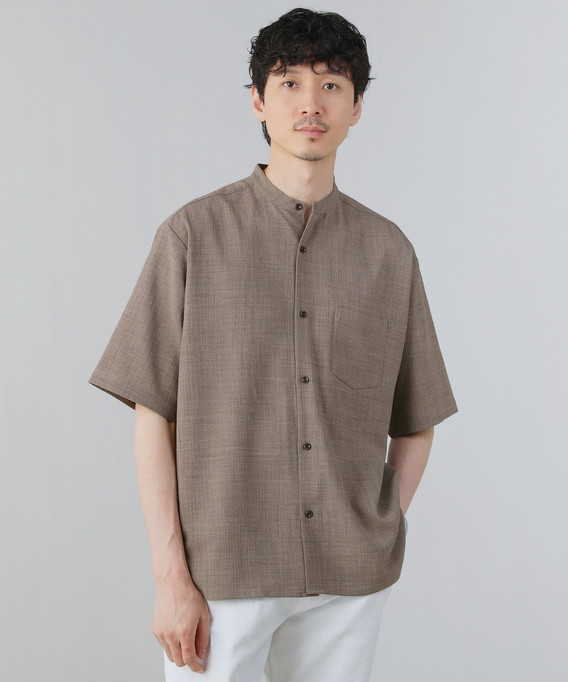leno&amp;co バンドカラーシャツ ベージュ サイズ0 最終値下げ leno&co バンドカラーシャツ ベージュ サイズ0 最終値下げ