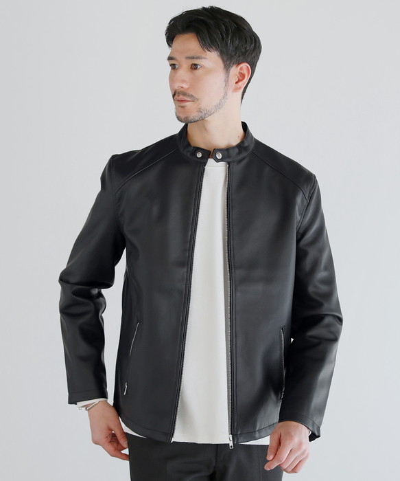 ライダースジャケット ジャケット メンズ 春 春服 シングルライダース PUレザー ブルゾン 無地 ...