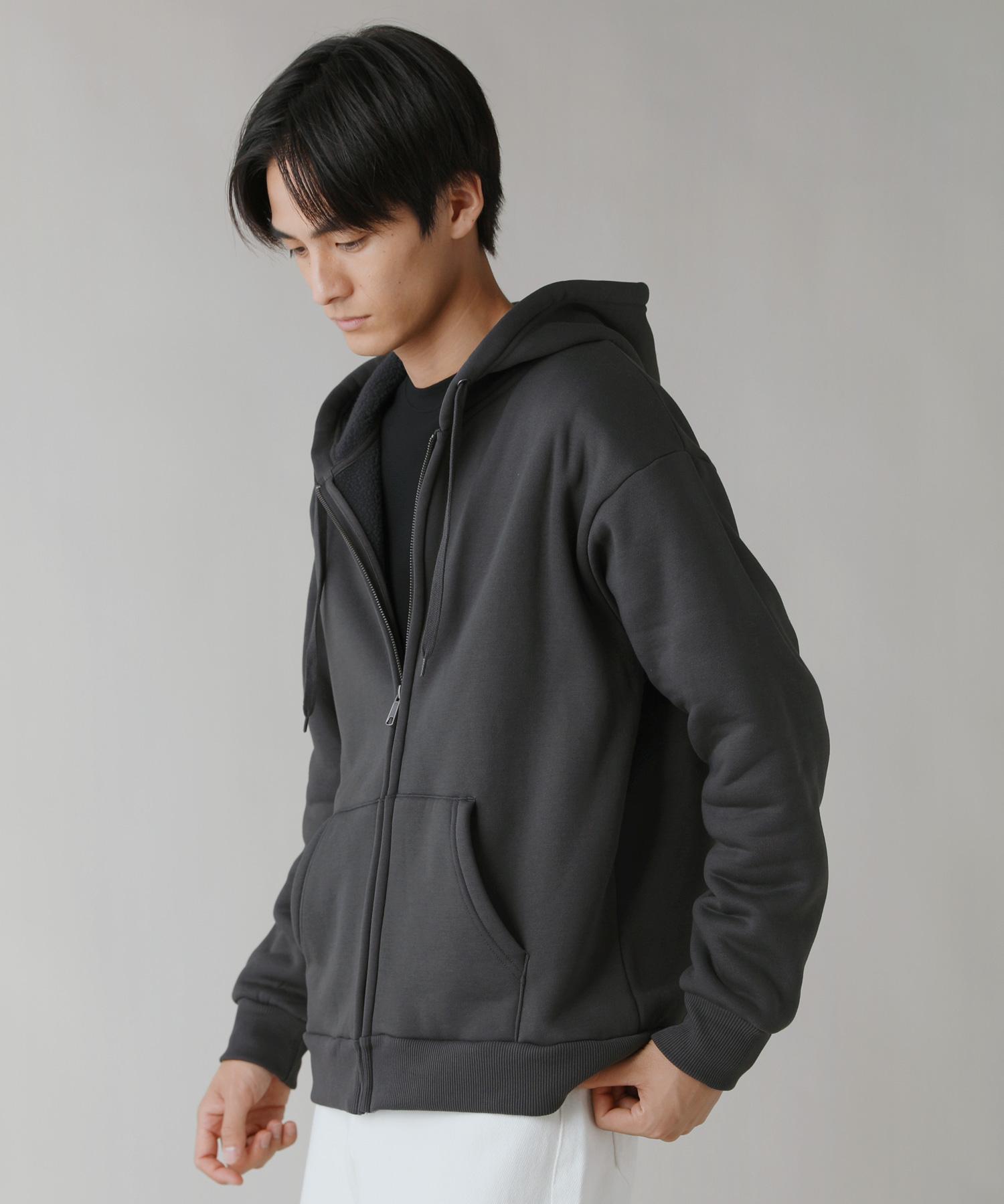 パーカー ジップアップパーカー メンズ 秋 冬 春 ZIP フード 裏ボア