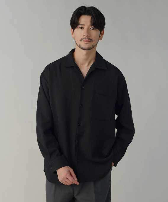 シャツ トップス メンズ オープンカラー LANATEC(R) LEI ウールライク