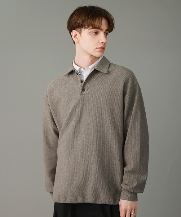 SLICK（スリック） ニットポロ ポロシャツ メンズ 長袖 秋 秋服 冬 冬