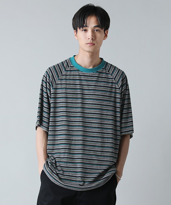 メンズ Tシャツ ボーダーTシャツ クルーネック ストリート a1264 Tシャツ カットソー メンズ 半袖 クルーネック パイル 綿100