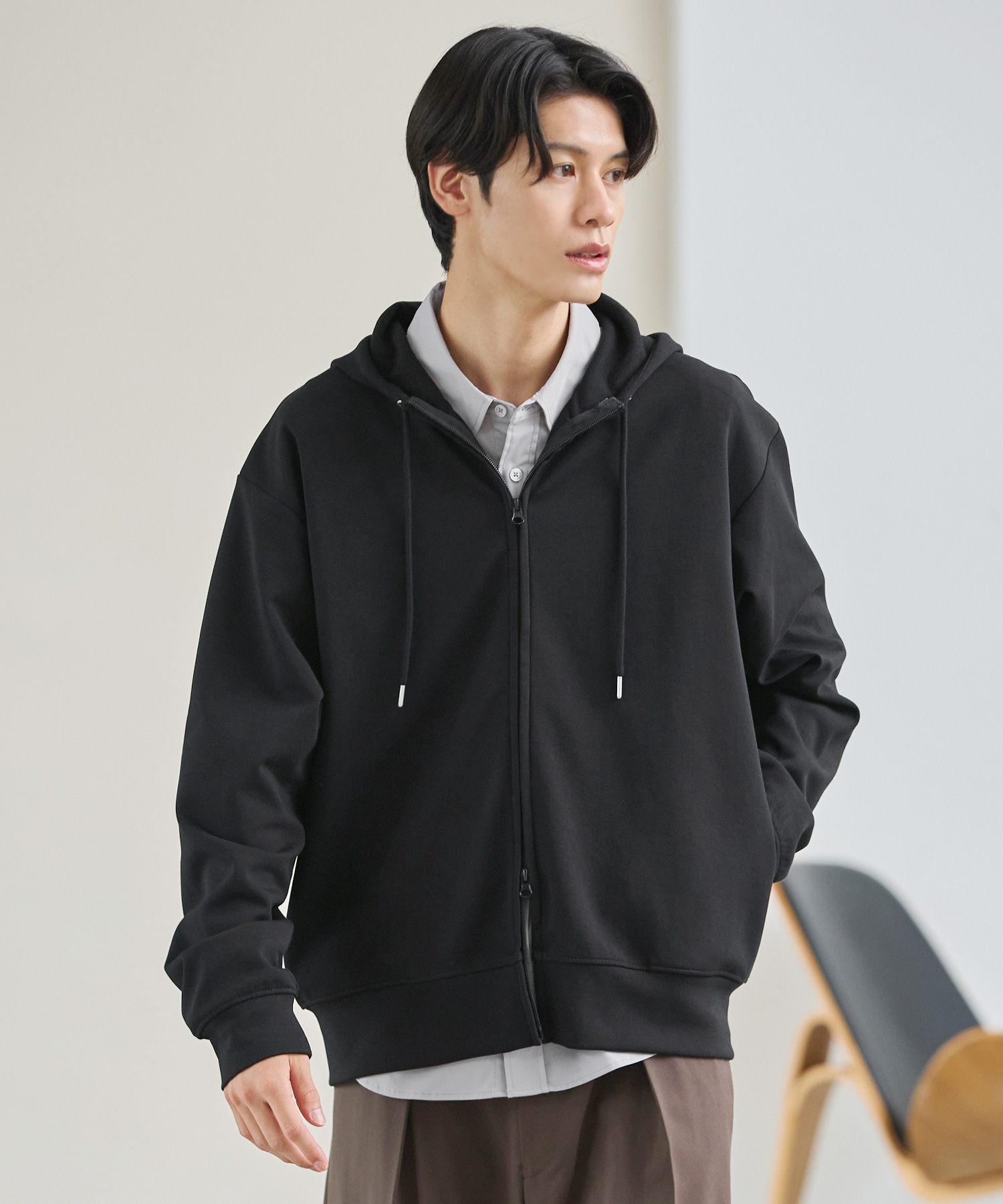 ESSENTIALS WARDROBE パーカー ジップパーカー メンズ ポンチ 長袖