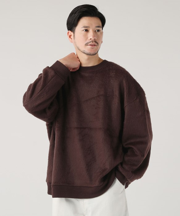 ニットソー ニット メンズ 冬 シャギー シャギーニット ウール EXLANWOOL  日本製 国産｜spu｜04