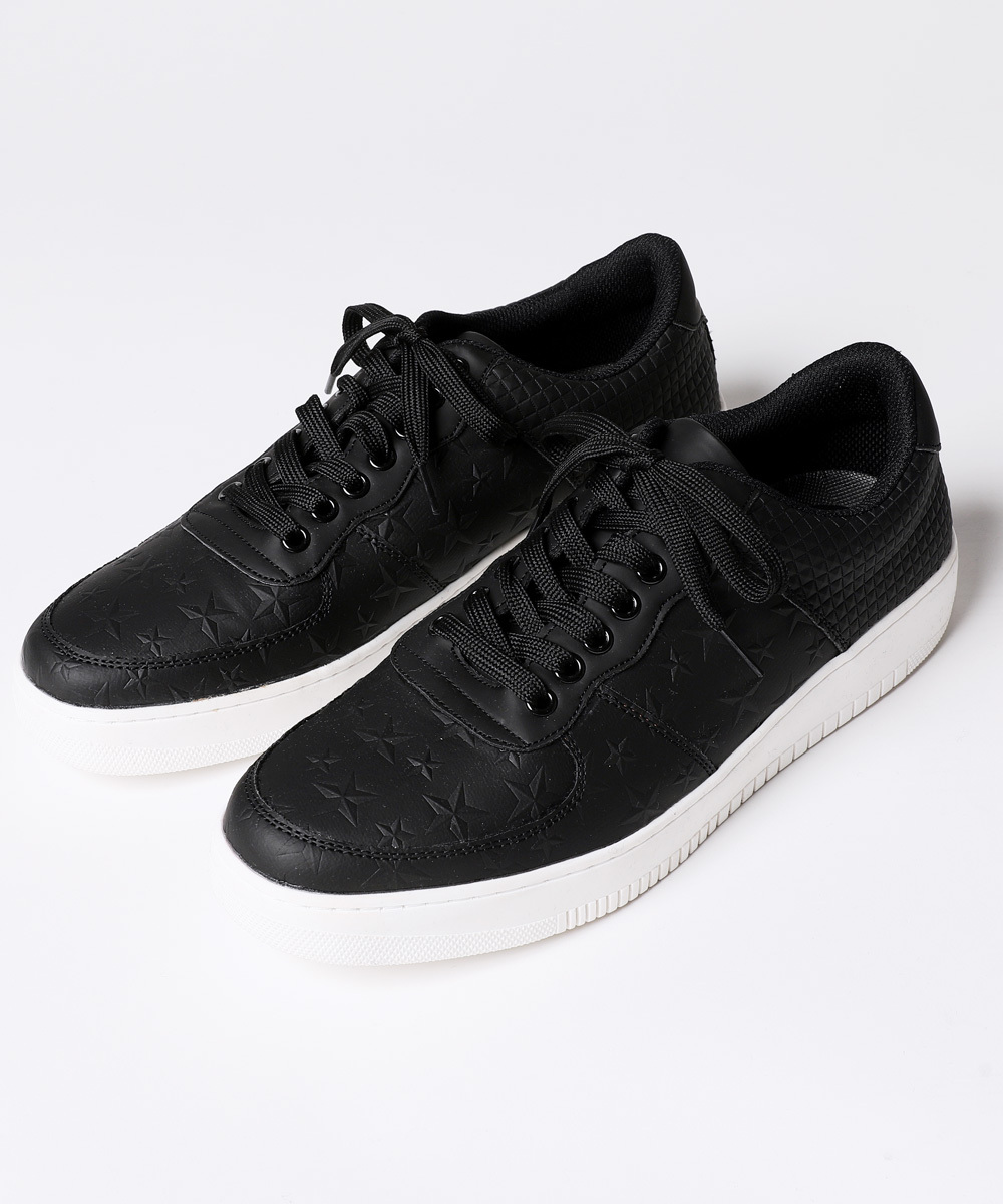 スニーカー メンズ 春 夏 秋 冬 靴 シューズ レースアップ ブロック 白 黒 星 スター ブラック ホワイト Puレザー Puレザー 型押し Spu0495 Sputnicks スプートニクス 通販 Yahoo ショッピング