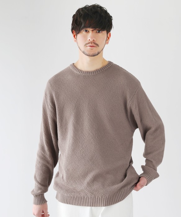 ニット クルーネックニット メンズ 春ニット ウォッシャブル 12G