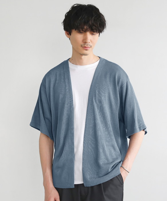 intoca今季 リネン・シルク混合 五分袖カーディガン trim_fce_item6625d153ce9dc.jpg