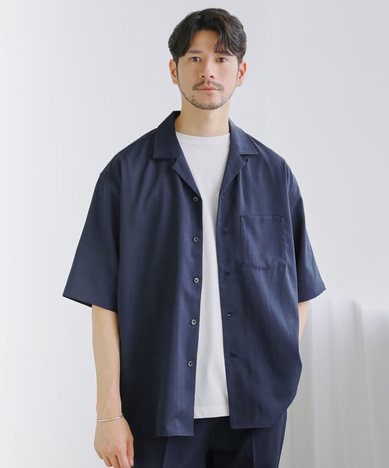 ストレッチワイド オープンカラーシャツ 半袖
