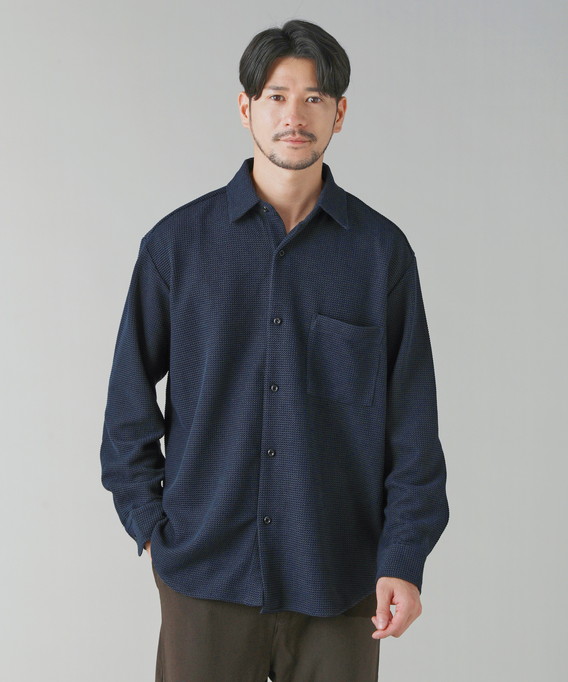 シャツ トップス メンズ 秋 秋服 長袖 サーマル ドビー レギュラー