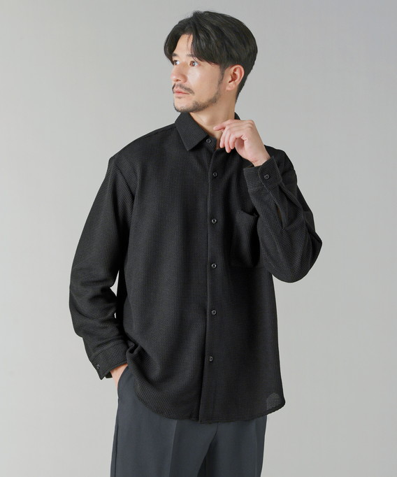 シャツ トップス メンズ 秋 秋服 長袖 サーマル ドビー レギュラー