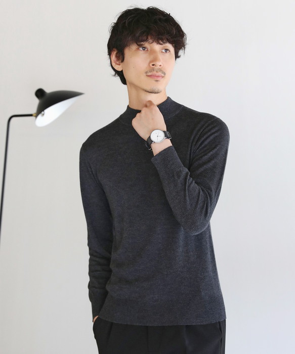 SPU（スプ） ニット モックネックニット ウール メンズ 秋 冬 長袖