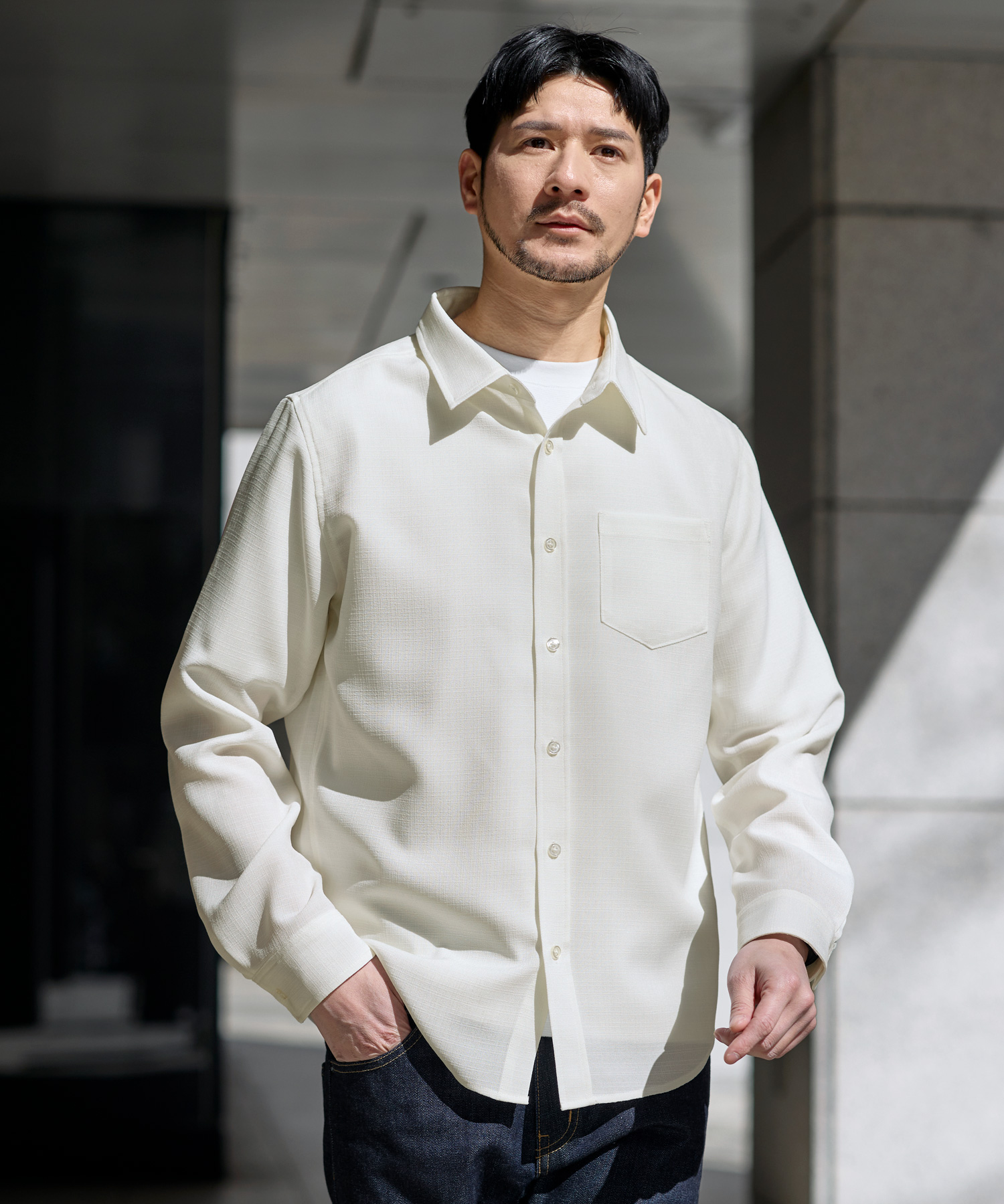 SPU（スプ） シャツ レギュラーカラーシャツ カジュアルシャツ メンズ 