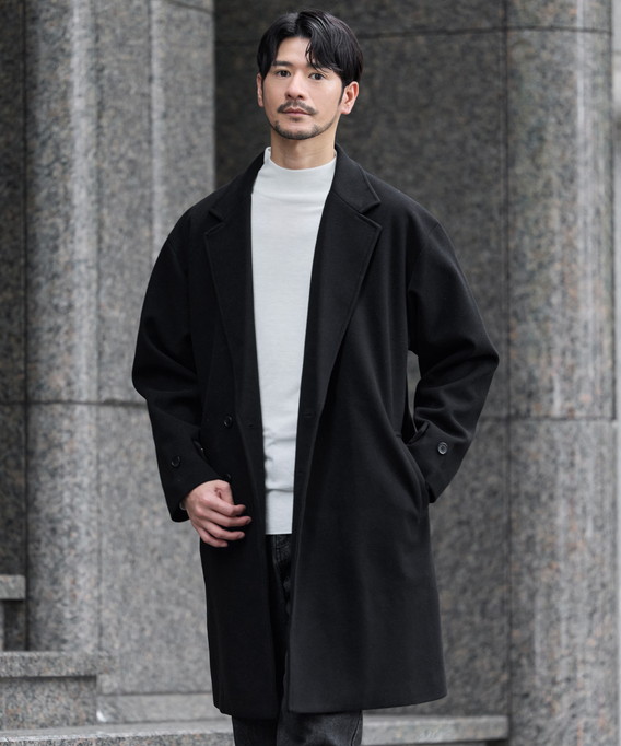 SPU（スプ） チェスターコート メルトンコート ロングコート メンズ