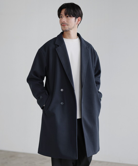 SPU（スプ） チェスターコート メルトンコート ロングコート メンズ