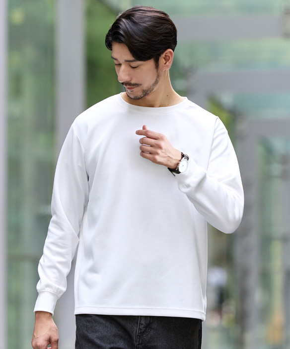 SPU（スプ） カットソー トップス メンズ 秋 秋服 春 ハイポンチ 伸縮