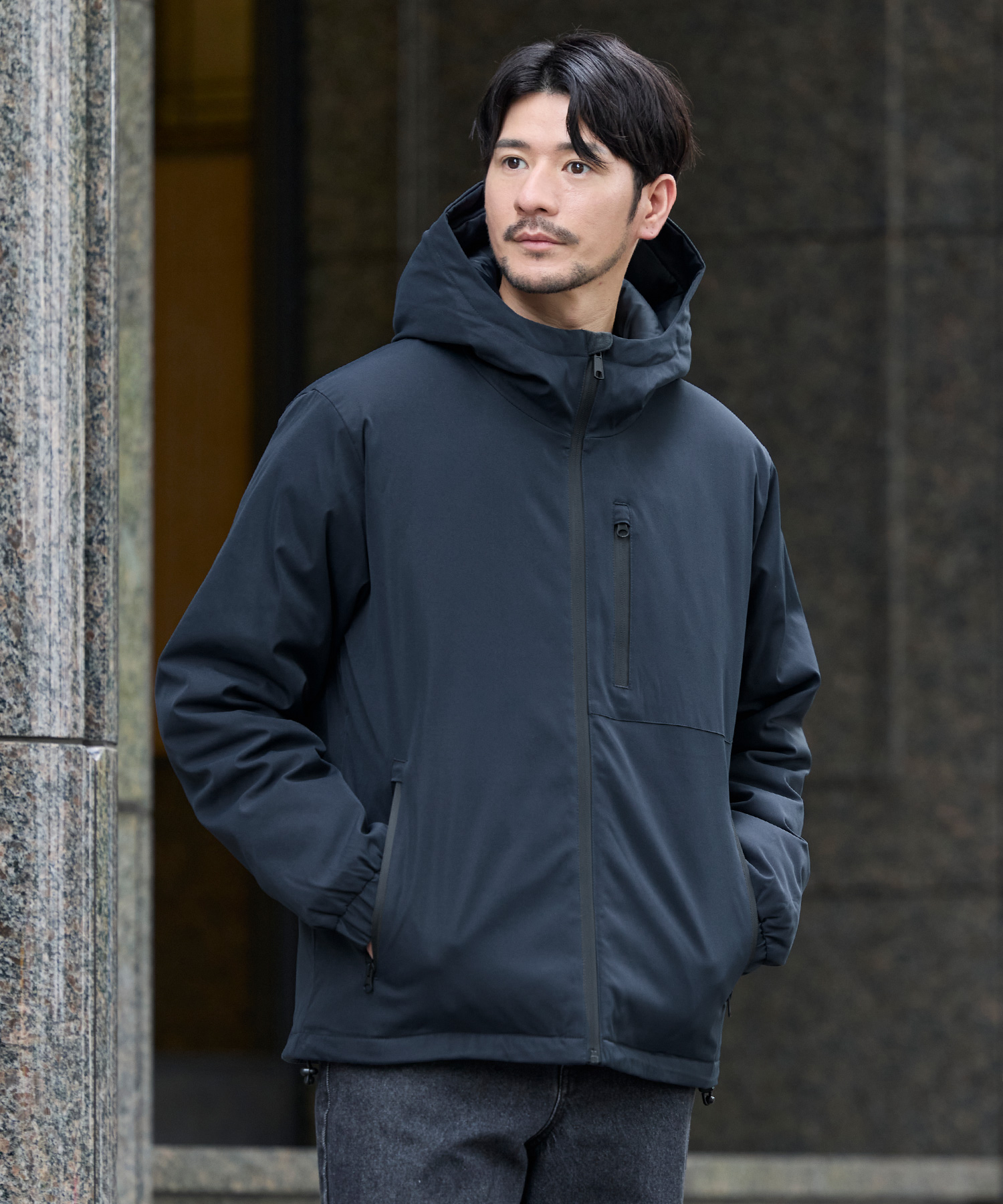SPU（スプ） 中綿ジャケット アウター ブルゾン メンズ 冬 冬服 洗える