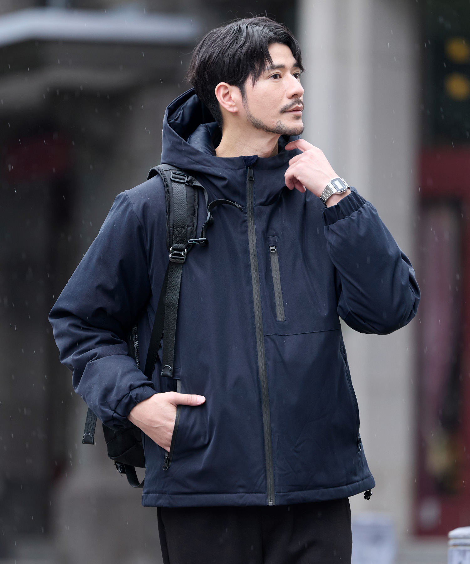 SPU（スプ） 中綿ジャケット アウター ブルゾン メンズ 冬 冬服 洗える