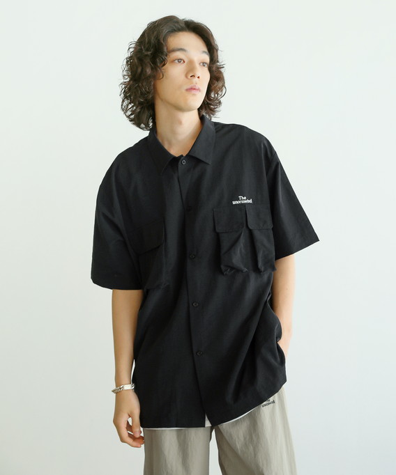 The unormwind シャツ メンズ 夏 夏服 半袖 無地 ナイロン オープン
