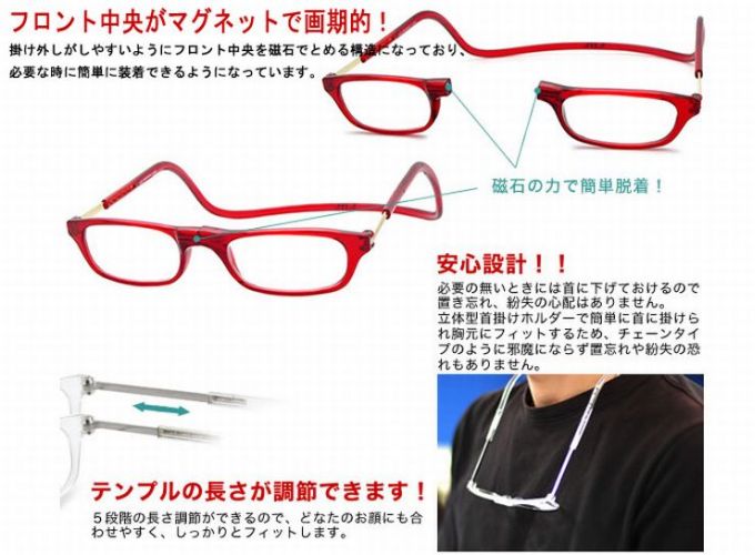 クリックリーダー Clic readers マットタイプ 老眼鏡 選べるカラーと