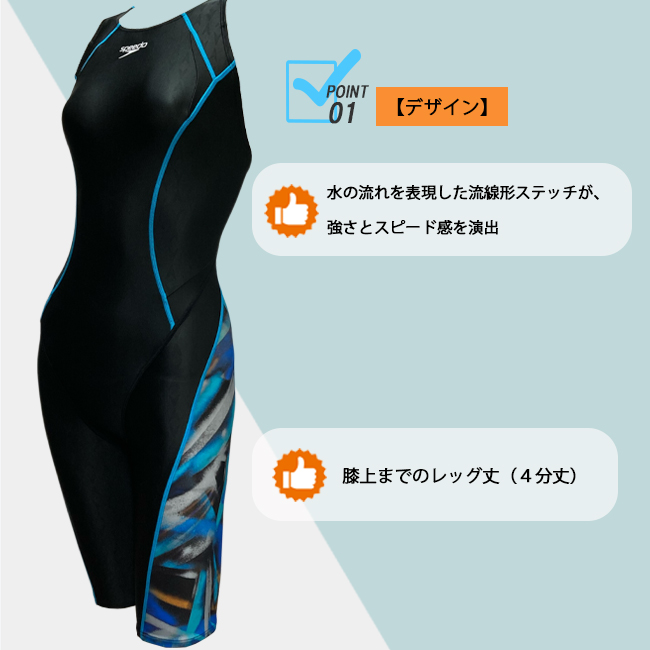 競泳水着 スピード　レディース　SPEEDO オールインワン水着　女性用　ニースキン　FINA承認　WORLDAQUATICSマーク　水泳　プール　FLEX Σχ【SCW12543FZ】 |  | 07