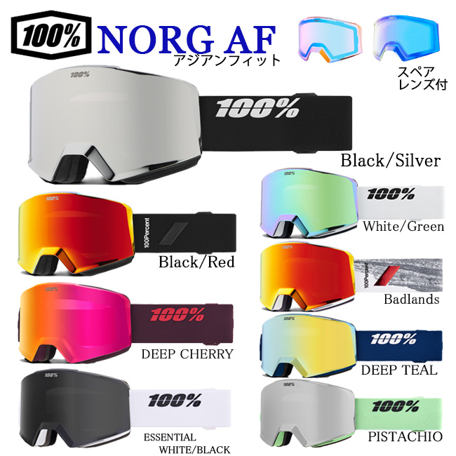 100% ワンハンドレッド NORG ゴーグル エンジ ミラー 100% ワンハンドレッド NORG ノルグ BLACK HIPER Red Mirror 51000