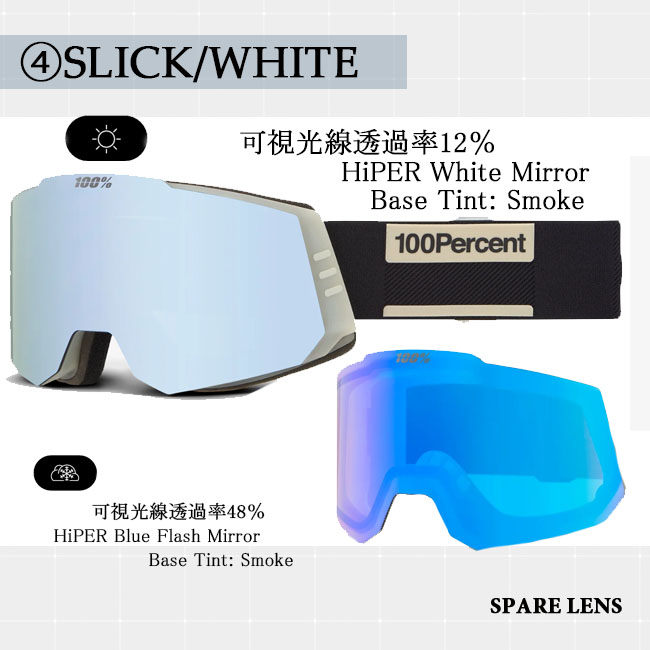 100% スノーゴーグル ワンハンドレッド SNOWCRAFT HiPERレンズ UltraHD