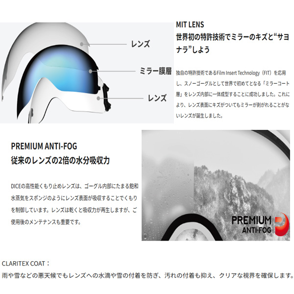 スノーゴーグル DICE ダイス BANK バ...の詳細画像5