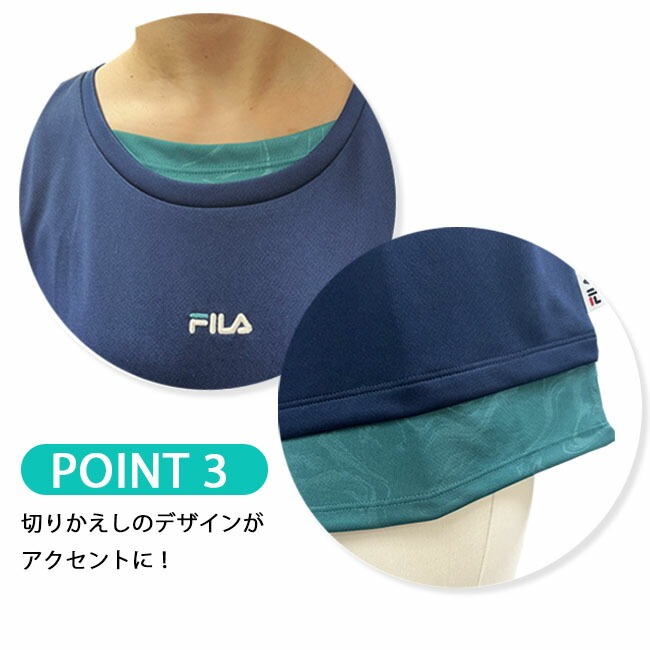 Tシャツ　半袖　トップス　レディース　FILA　フィラ　トレーニング　ヨガ　ジム　UV対策　吸水　速乾【FL7051-FL7053】 |  | 11