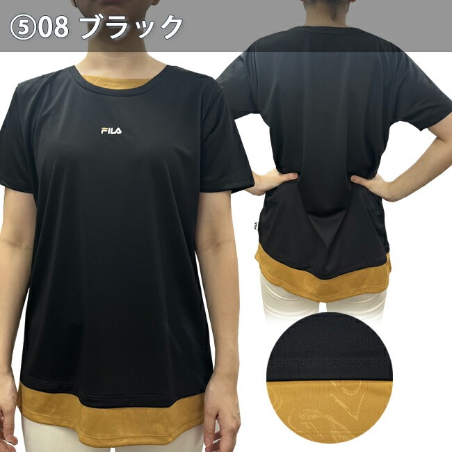 Tシャツ　半袖　トップス　レディース　FILA　フィラ　トレーニング　ヨガ　ジム　UV対策　吸水　速乾【FL7051-FL7053】 |  | 05