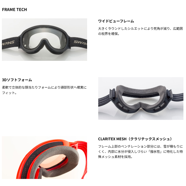 FZ（SWANS） SWANS スワンズ スノーゴーグル 調光偏光レンズ