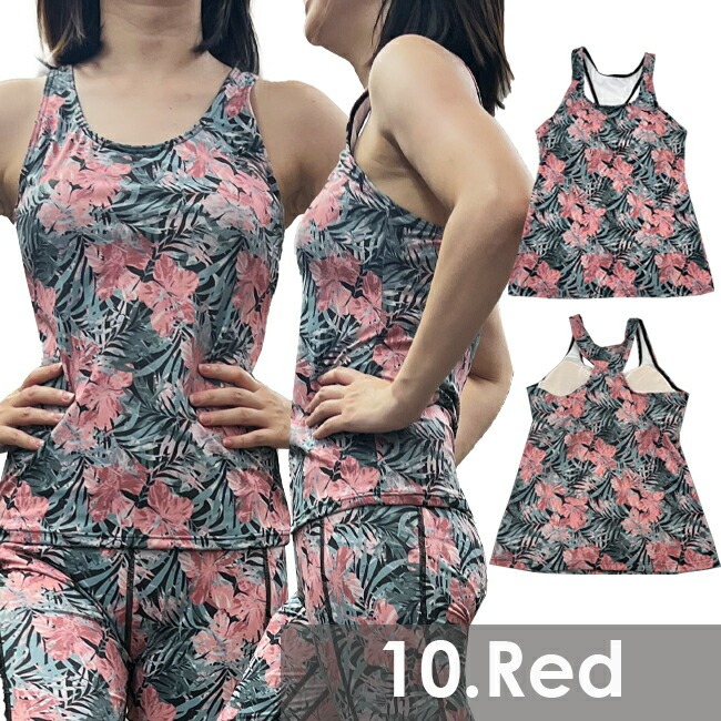 トップス　 タンクトップ　レディース　フィット　MASHALO　マシャロ　女性用　フィットネス　トレーニング　ジム　ヨガ　ランニング　カップ付き【MYT-004】 |  | 10