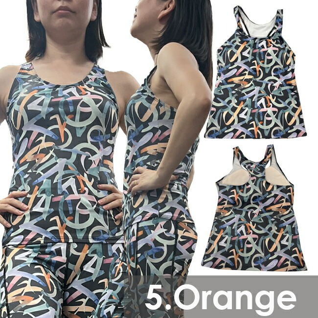 トップス　 タンクトップ　レディース　フィット　MASHALO　マシャロ　女性用　フィットネス　トレーニング　ジム　ヨガ　ランニング　カップ付き【MYT-004】 |  | 05