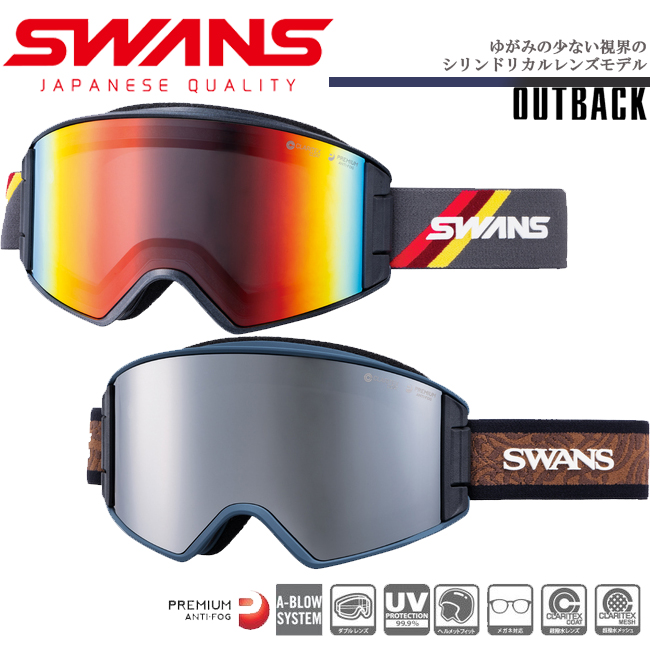 スノーゴーグル スワンズ SWANS OUTBACK A-BLOW SYSTEM 成型平面