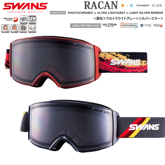 SWANS RA-MDH-CU ゴーグル スノーゴーグル スワンズ SWANS RACAN ラカン ULTRA調光レンズ