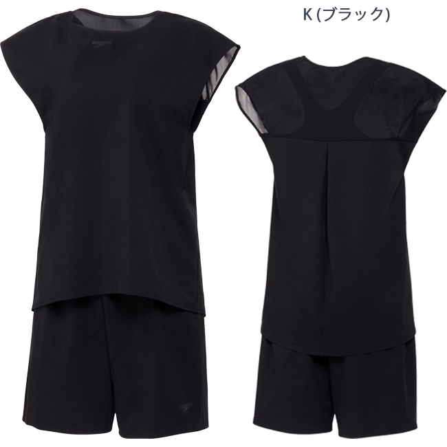 SPEEDO セパレート水着 フィットネス水着 エアパエム スピード レディース エクササイズ 体型カバー 差し込みカップ UVカット ストレッチ 膝上丈 【SFW22611】 関連画像2