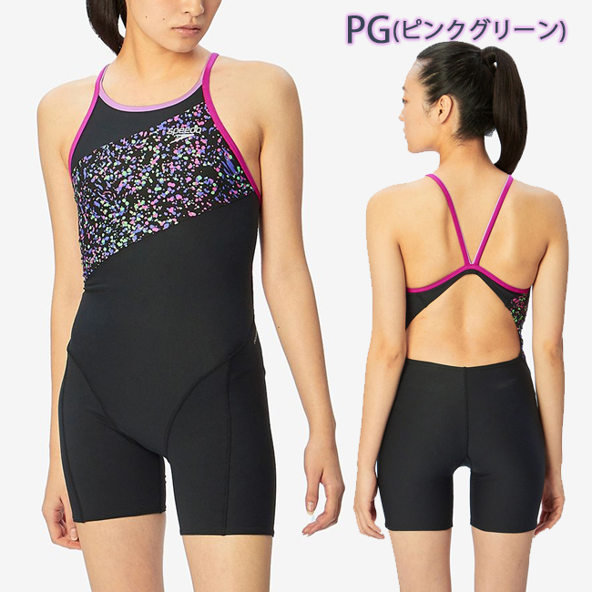 新品 Speedoスピード 競泳水着 Ｍ クラゲ柄 黒 ENDURANCE speedo（スピード） オールインワン水着 レディース トレーニング