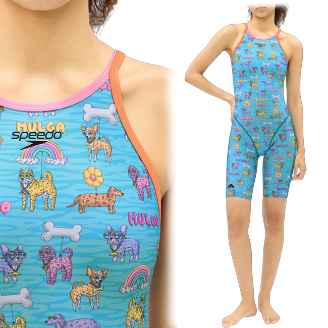 モルガとのコラボ speedo ロゴなしトロピカル柄 ワンピース水着 公式