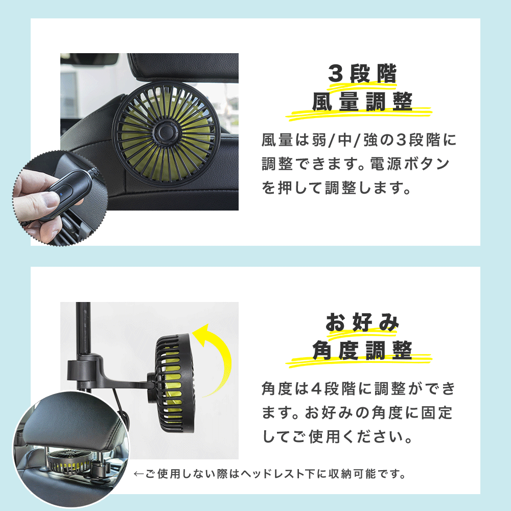 シェアスタイル 汎用 車載 扇風機 USB サーキュレーター ファン