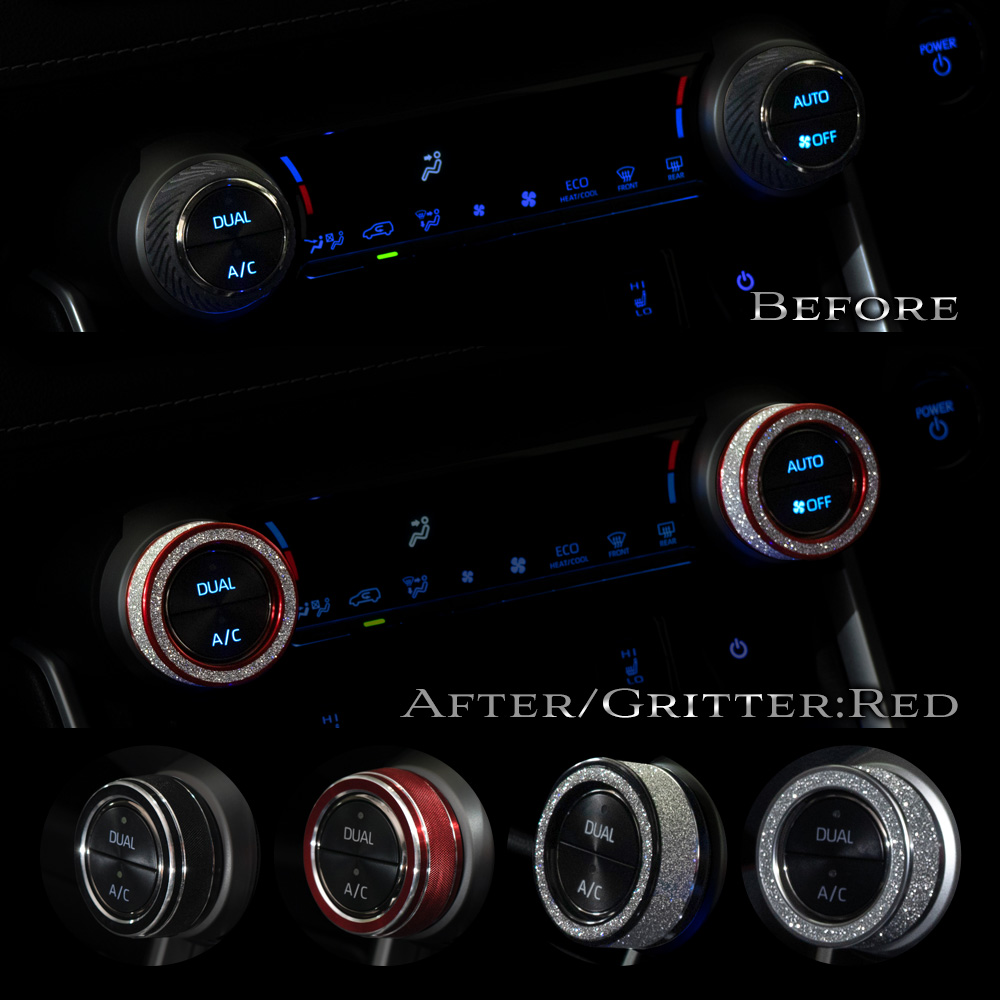 シェアスタイル RAV4 50系 専用 エアコンダイヤルリング 2p レッド