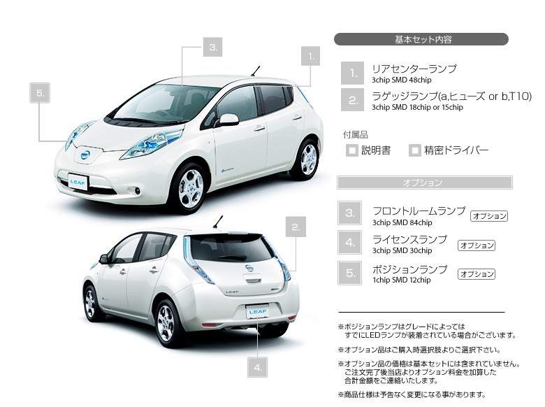 シェアスタイル ルームランプ LED NISSAN リーフ H22.12〜H29.9 ルーム