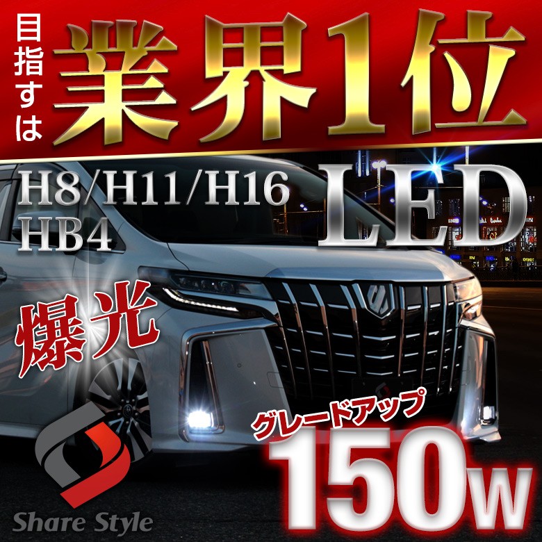 150W LEDフォグランプ H8 H11 H16 HB4 対応フォグ 高輝度 明るい