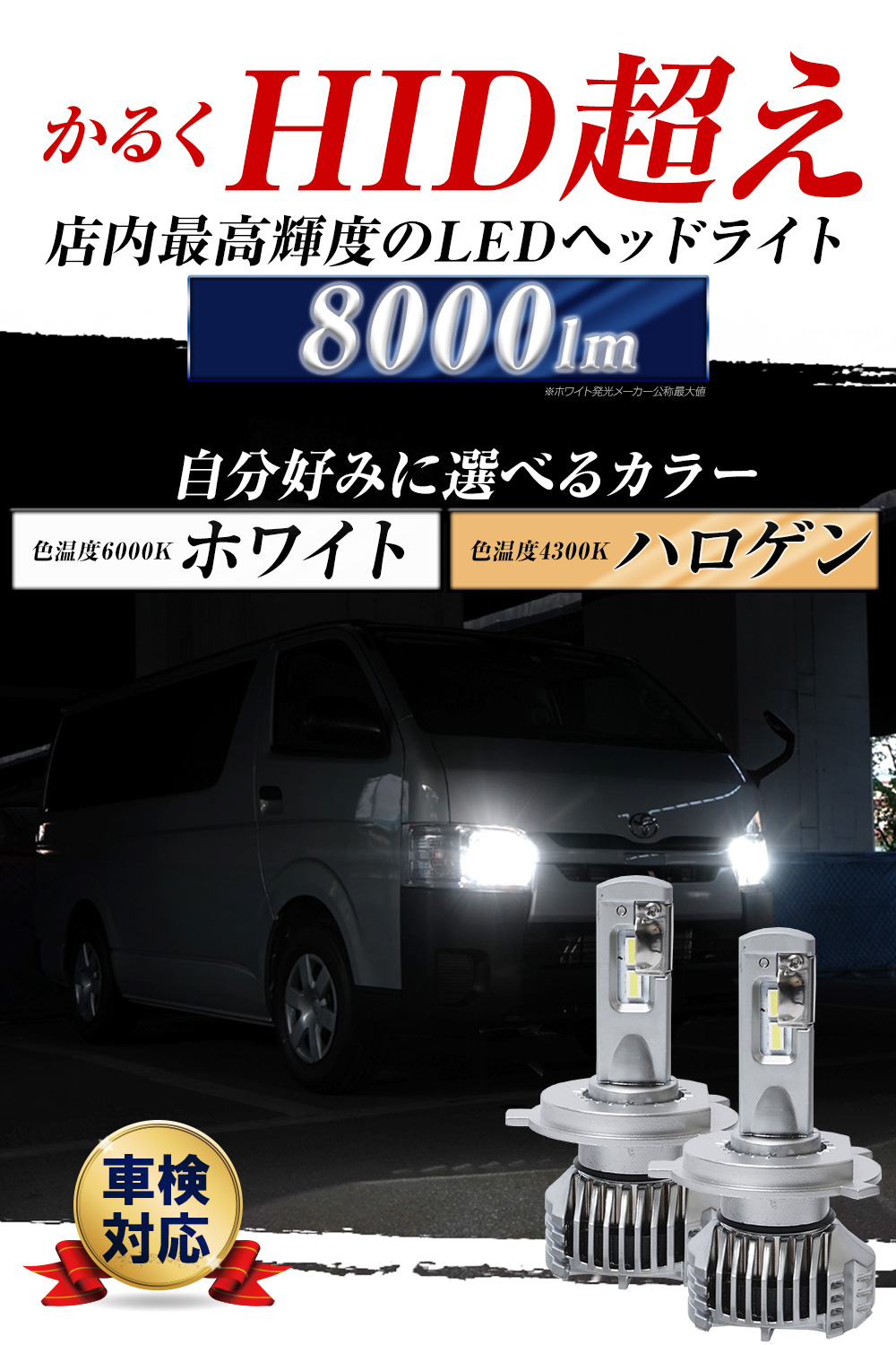 デリカ D2 MB36S 専用 H27.12〜 (H4 仕様車 専用) H4 LED ヘッドライト