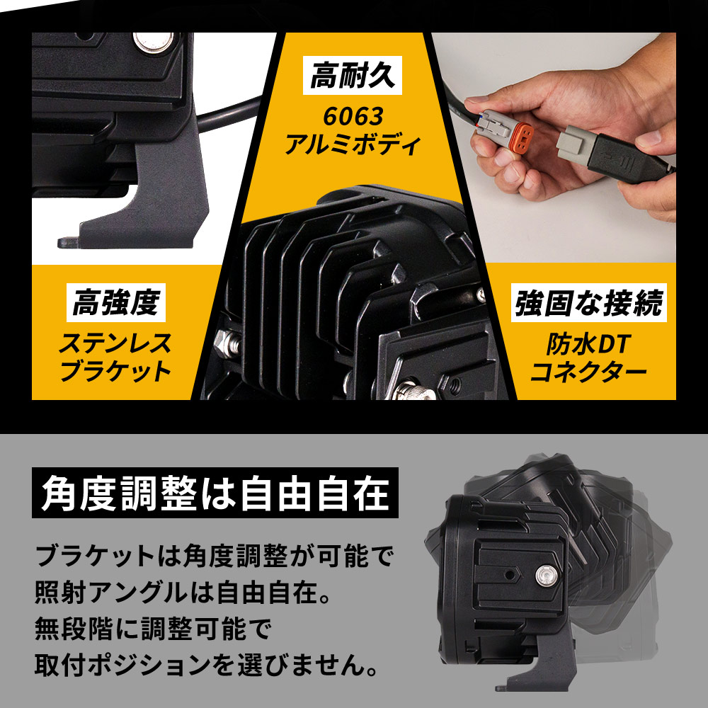 シェアスタイル 汎用LEDワークライト 作業灯 4インチ オクタゴンタイプ