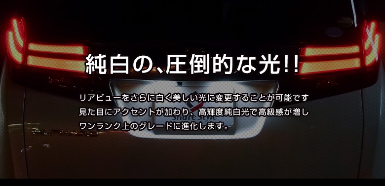 アルファード・ヴェルファイア 30系 ユニット付LEDライセンスランプ
