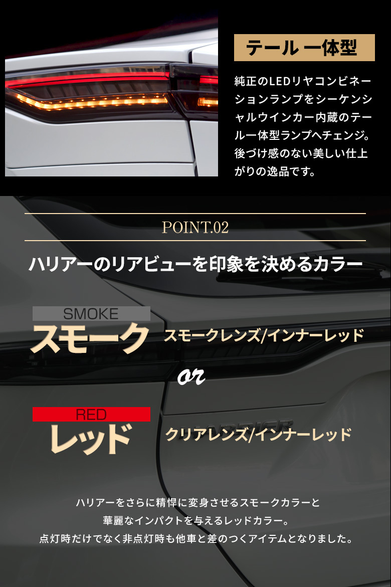 値下げ出品【シェアスタイル】ハリアー 80系専用 ファイバーLED