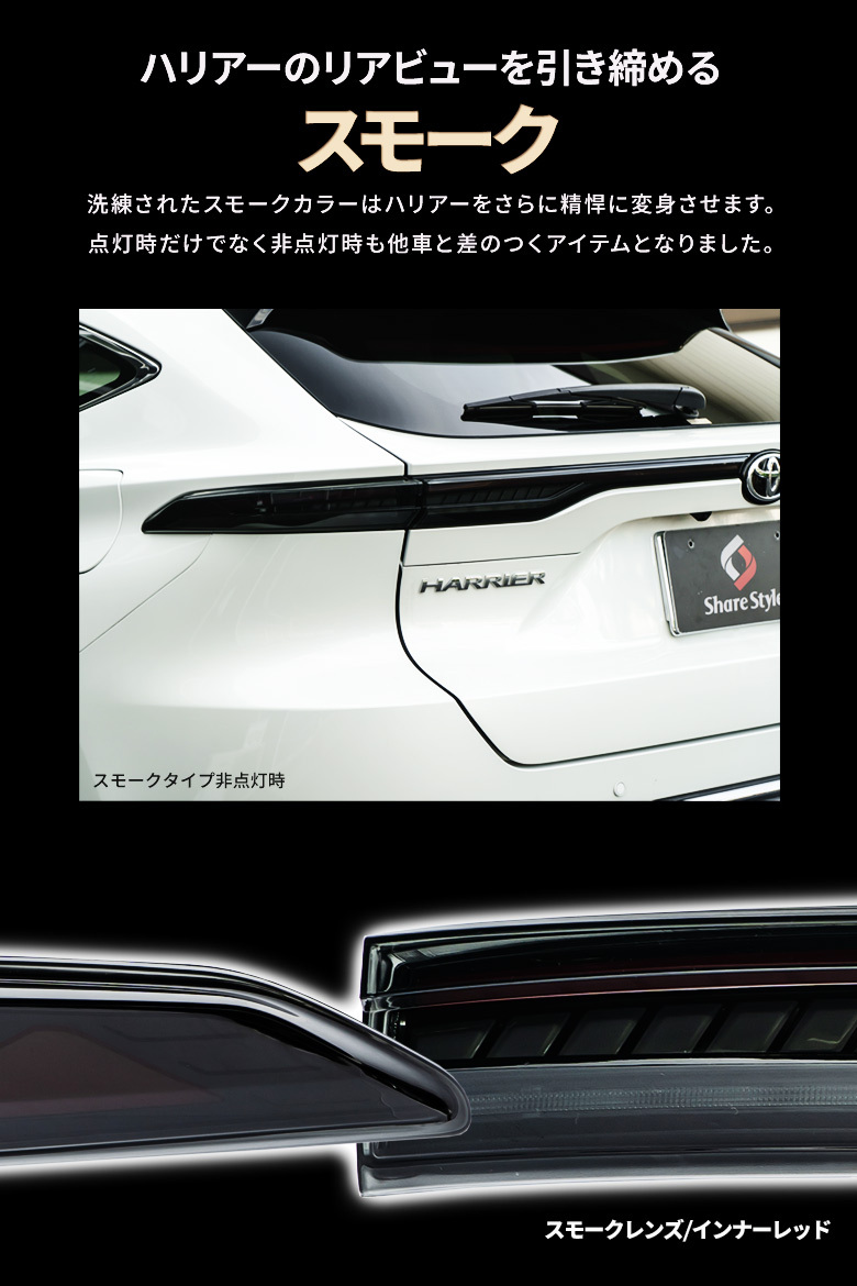 車検対策ハーネスプレゼント／ ハリアー 80系 専用 ファイバーLED