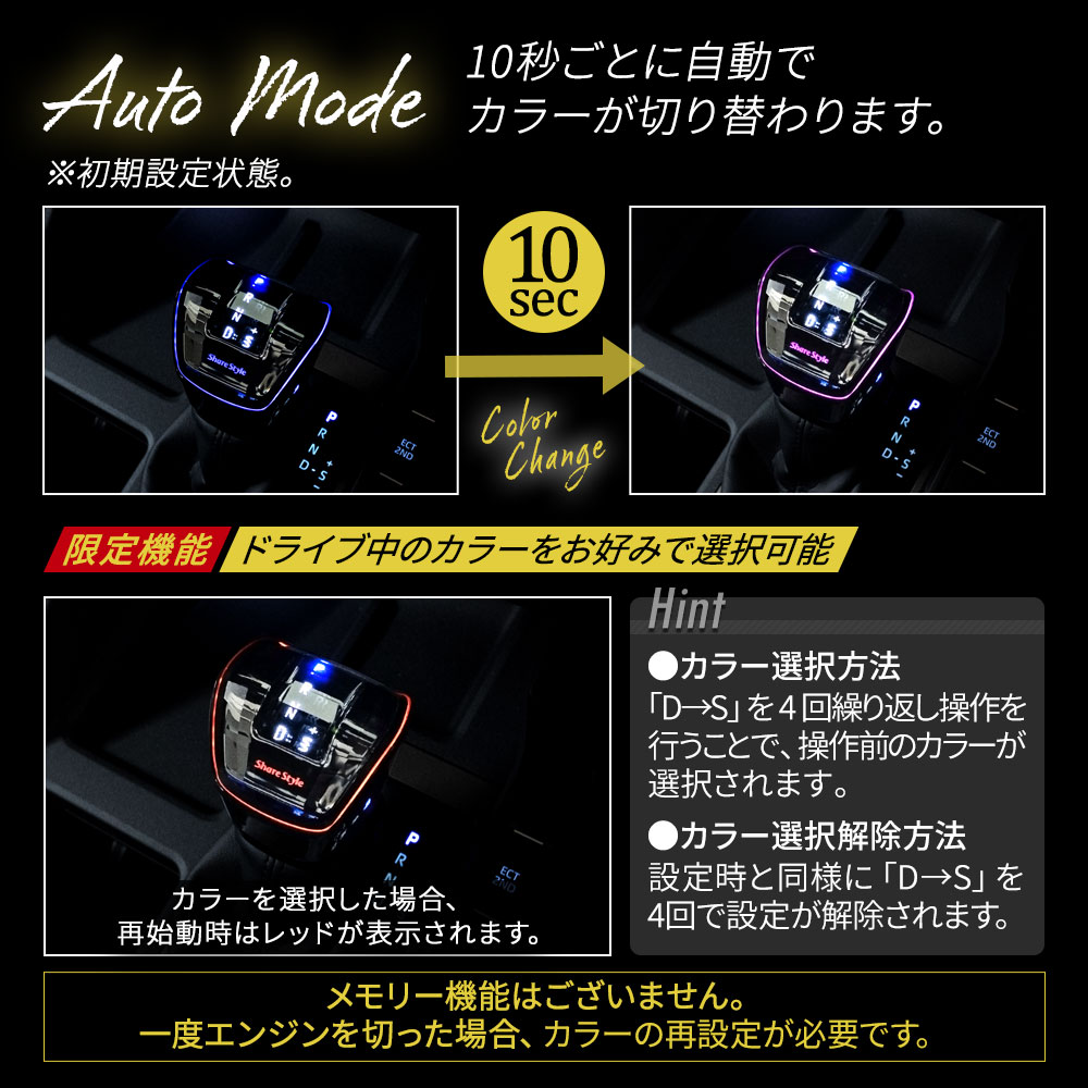 シェアスタイル ランクル 250 LEDシフトノブ ランドクルーザー 光る